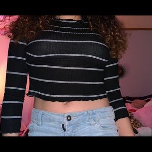 Black and white ❤️  cropped Turtle neck top